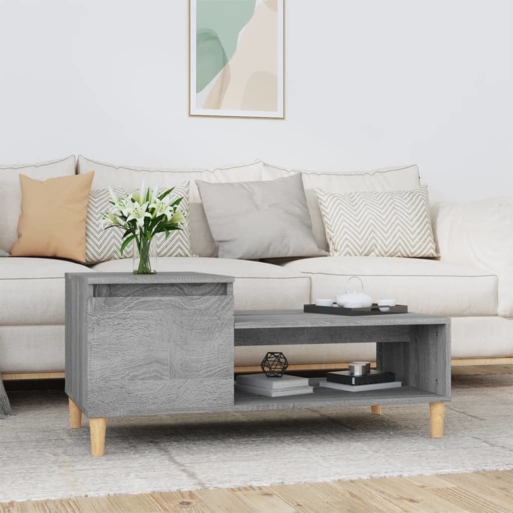 VidaXL Salontafel 100x50x45 cm bewerkt hout grijs sonoma