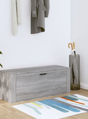 VidaXL Wandschoenenkast 100x35x38 cm bewerkt hout grijs sonoma