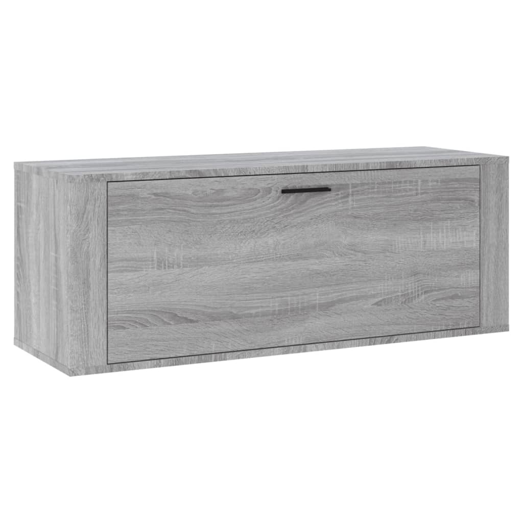 VidaXL Wandschoenenkast 100x35x38 cm bewerkt hout grijs sonoma