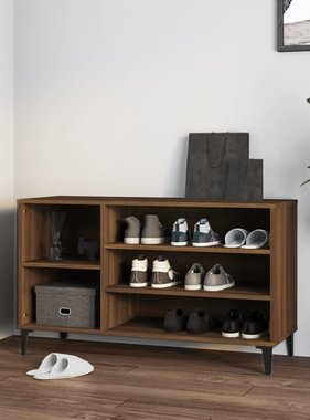 VidaXL Schoenenkast 102x36x60 cm bewerkt hout bruineikenkleurig