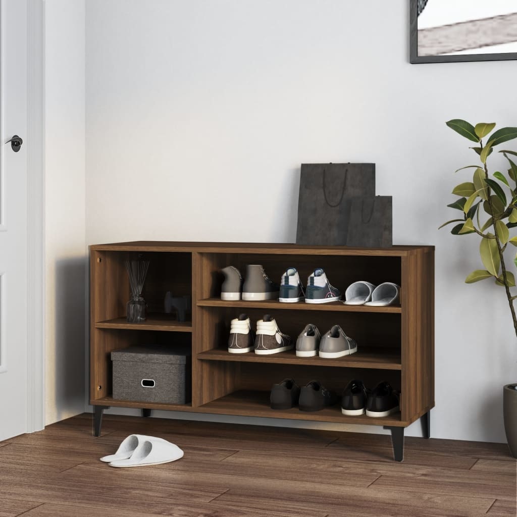 VidaXL Schoenenkast 102x36x60 cm bewerkt hout bruineikenkleurig