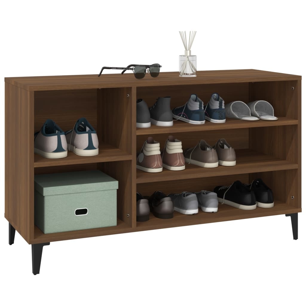 VidaXL Schoenenkast 102x36x60 cm bewerkt hout bruineikenkleurig