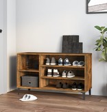 VidaXL Schoenenkast 102x36x60 cm bewerkt hout gerookt eikenkleurig