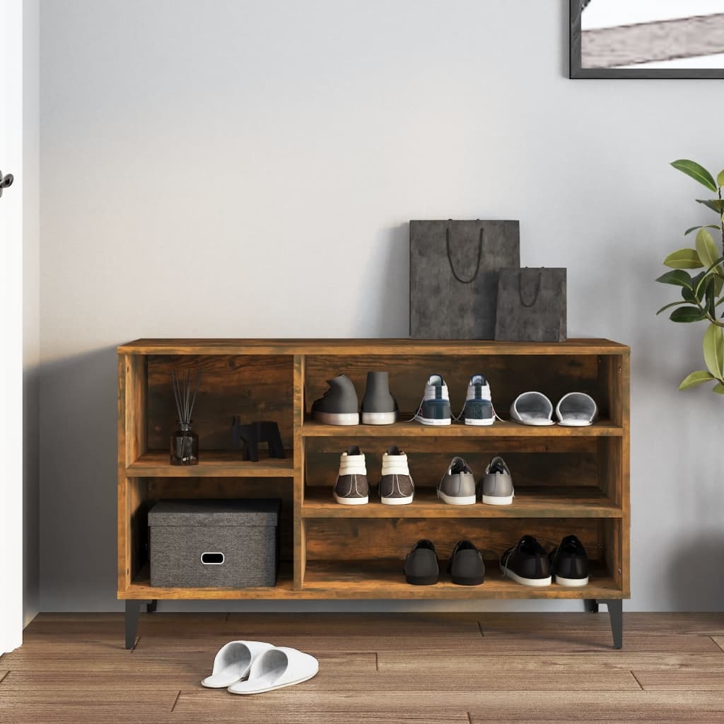 VidaXL Schoenenkast 102x36x60 cm bewerkt hout gerookt eikenkleurig