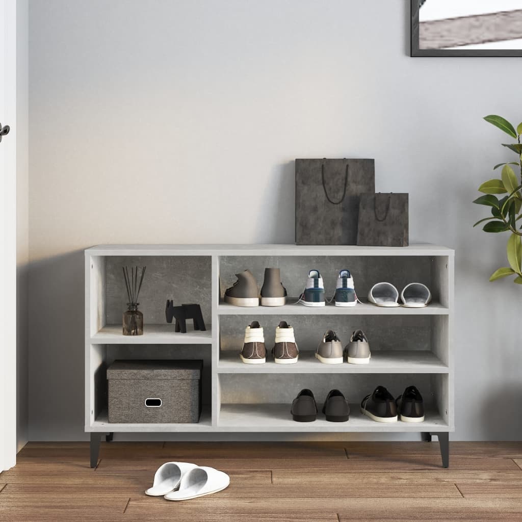 VidaXL Schoenenkast 102x36x60 cm bewerkt hout betongrijs