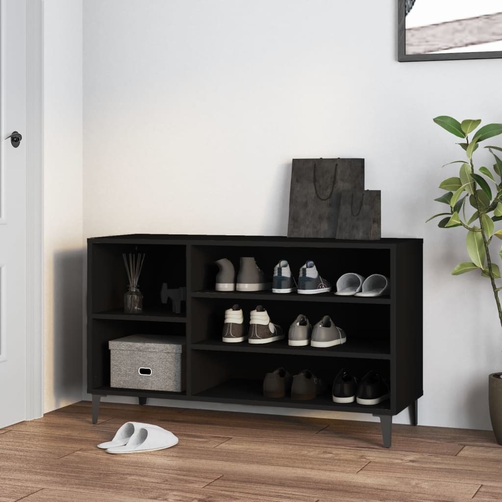 VidaXL Schoenenkast 102x36x60 cm bewerkt hout zwart
