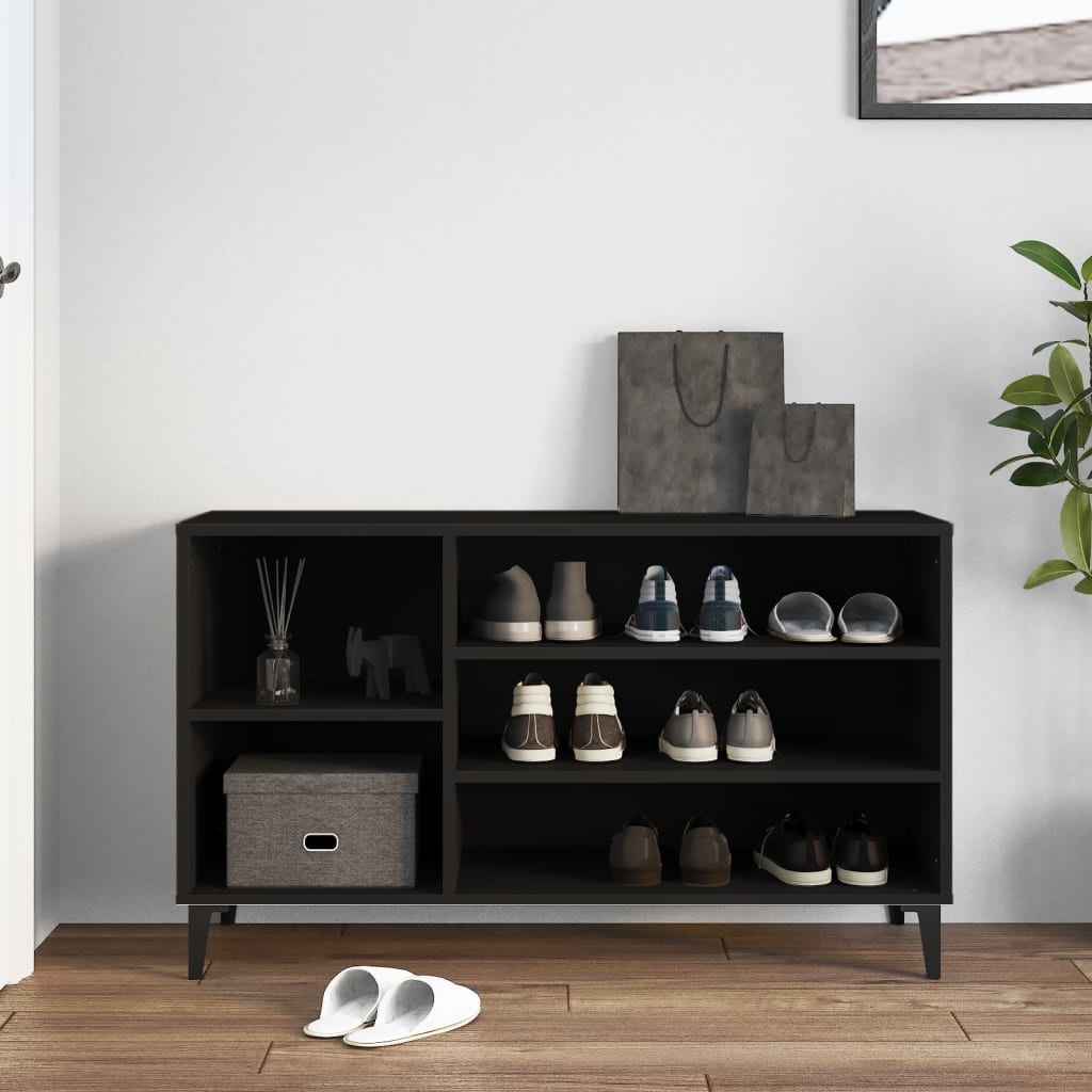 VidaXL Schoenenkast 102x36x60 cm bewerkt hout zwart