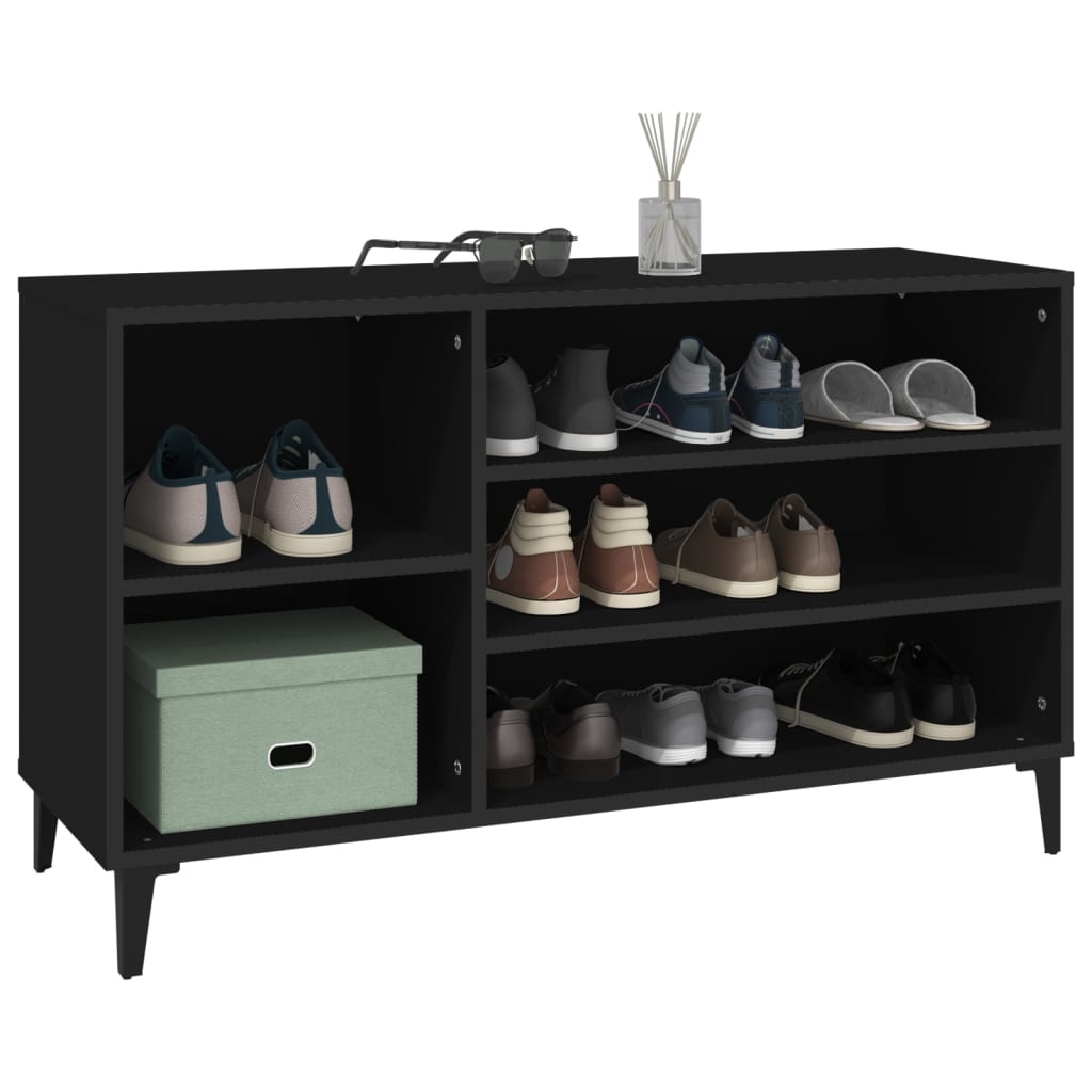 VidaXL Schoenenkast 102x36x60 cm bewerkt hout zwart