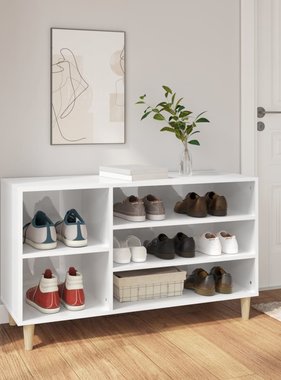 VidaXL Schoenenkast 102x36x60 cm bewerkt hout hoogglans wit