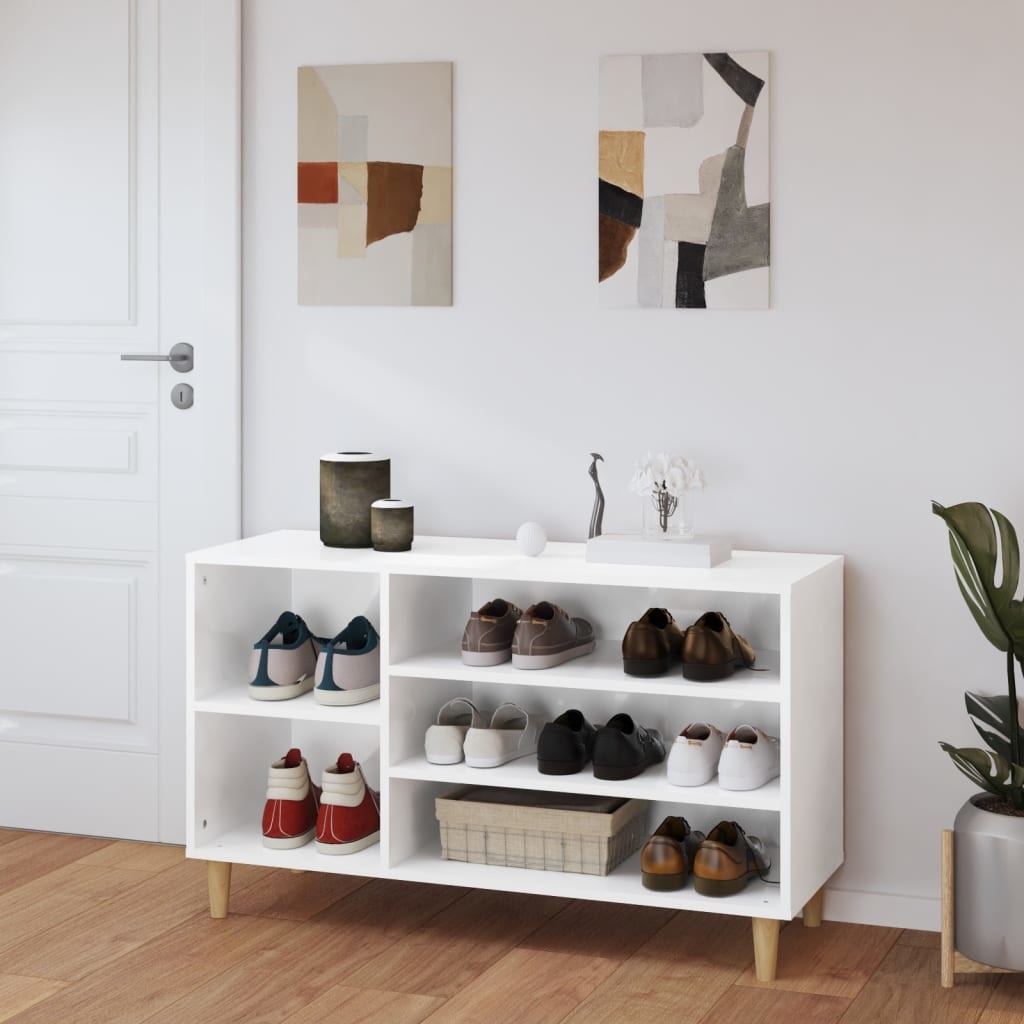 VidaXL Schoenenkast 102x36x60 cm bewerkt hout hoogglans wit