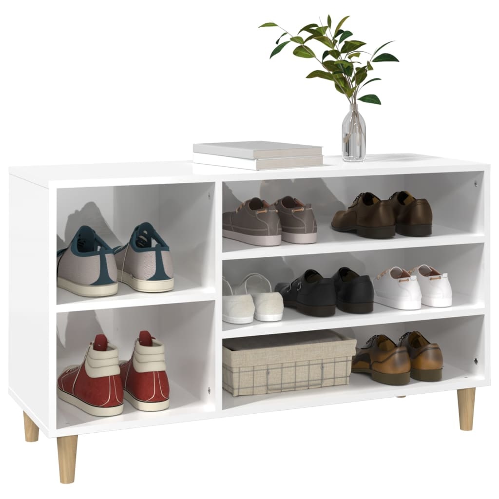 VidaXL Schoenenkast 102x36x60 cm bewerkt hout hoogglans wit