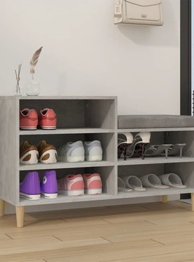 VidaXL Schoenenkast 102x36x60 cm bewerkt hout betongrijs