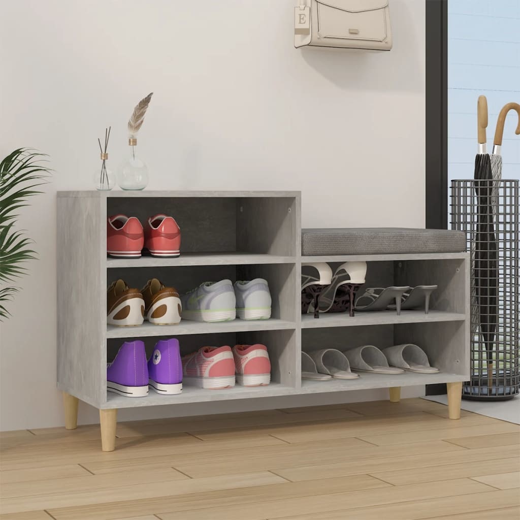 VidaXL Schoenenkast 102x36x60 cm bewerkt hout betongrijs