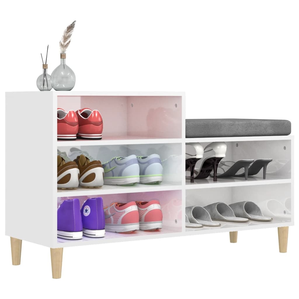 VidaXL Schoenenkast 102x36x60 cm bewerkt hout hoogglans wit