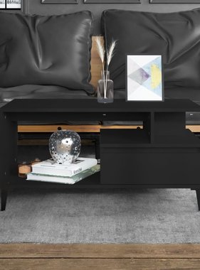 VidaXL Salontafel 90x49x45 cm bewerkt hout zwart