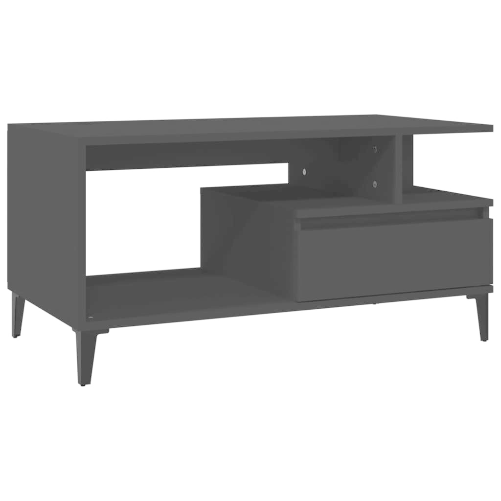 VidaXL Salontafel 90x49x45 cm bewerkt hout zwart