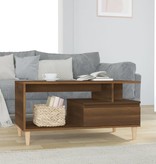 VidaXL Salontafel 90x49x45 cm bewerkt hout bruineiken