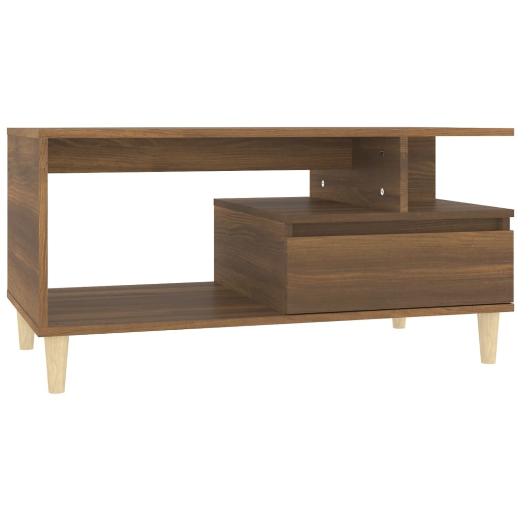 VidaXL Salontafel 90x49x45 cm bewerkt hout bruineiken