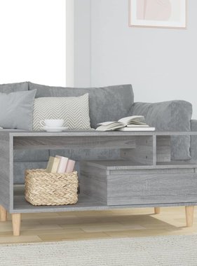 VidaXL Salontafel 90x49x45 cm bewerkt hout grijs sonoma