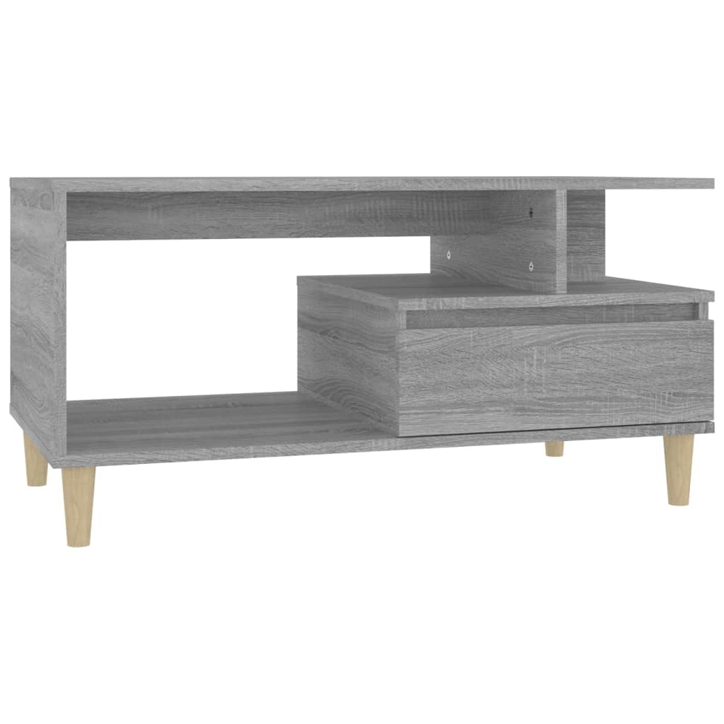 VidaXL Salontafel 90x49x45 cm bewerkt hout grijs sonoma