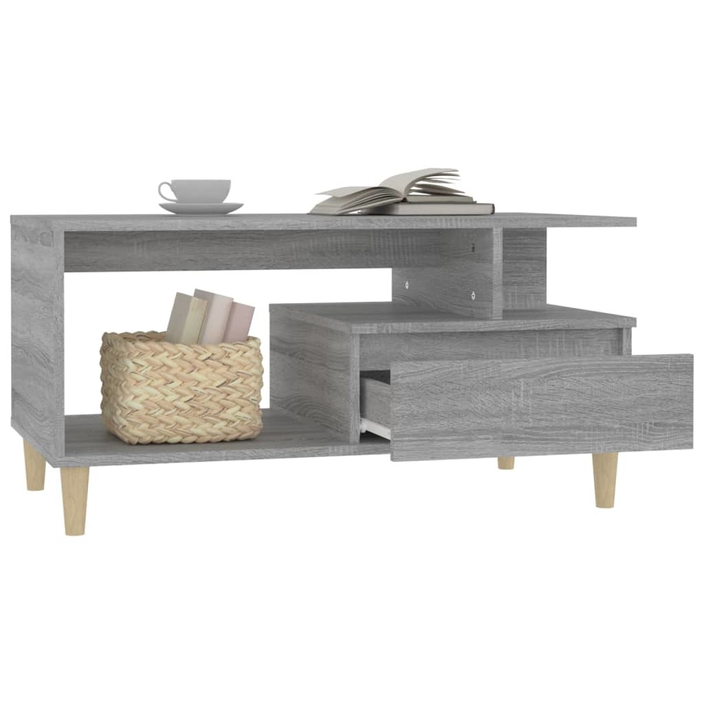 VidaXL Salontafel 90x49x45 cm bewerkt hout grijs sonoma