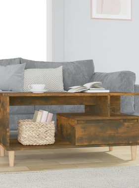 VidaXL Salontafel 90x49x45 cm bewerkt hout gerookt eikenkleurig