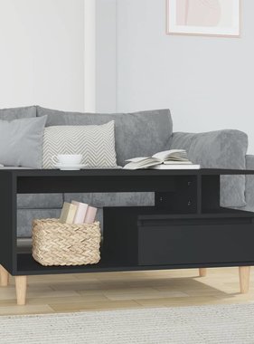VidaXL Salontafel 90x49x45 cm bewerkt hout zwart