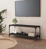 vidaXL Tv-meubel 100x33x41 cm bewerkt hout en staal zwart