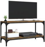 vidaXL Tv-meubel 80x33x41 cm bewerkt hout en staal gerookt eikenkleur