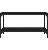 vidaXL Tv-meubel 80x33x41 cm bewerkt hout en staal zwart
