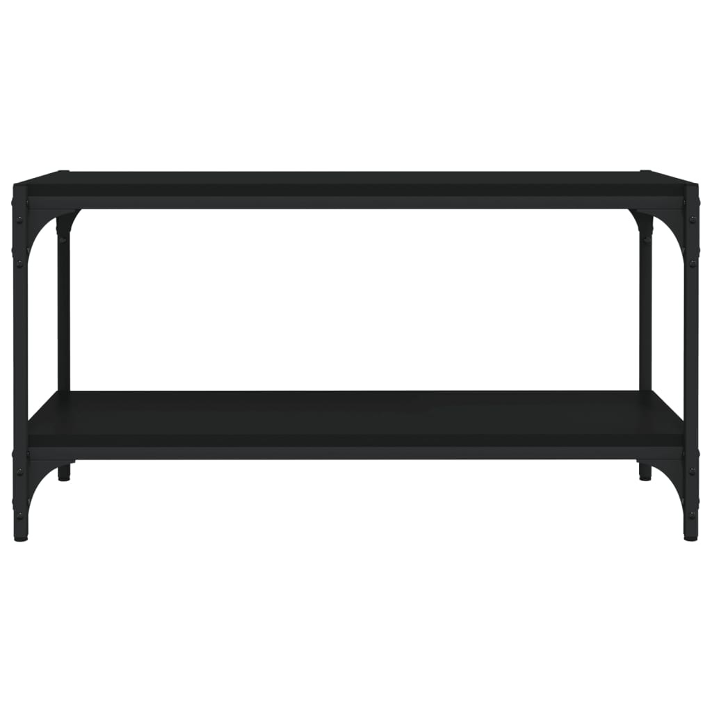 vidaXL Tv-meubel 80x33x41 cm bewerkt hout en staal zwart