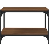 vidaXL Tv-meubel 60x33x41 cm bewerkt hout en staal bruineikenkleurig