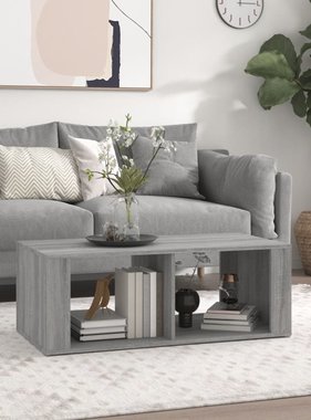 VidaXL Salontafel 100x50x36 cm bewerkt hout grijs sonoma eikenkleurig