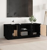 VidaXL Tv-meubel 110x35x40,5 cm massief grenenhout zwart