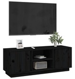 VidaXL Tv-meubel 110x35x40,5 cm massief grenenhout zwart