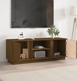 VidaXL Tv-meubel 110x35x40,5 cm massief grenenhout honingbruin