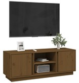 VidaXL Tv-meubel 110x35x40,5 cm massief grenenhout honingbruin