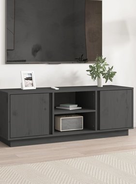 VidaXL Tv-meubel 110x35x40,5 cm massief grenenhout grijs