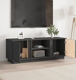 VidaXL Tv-meubel 110x35x40,5 cm massief grenenhout grijs