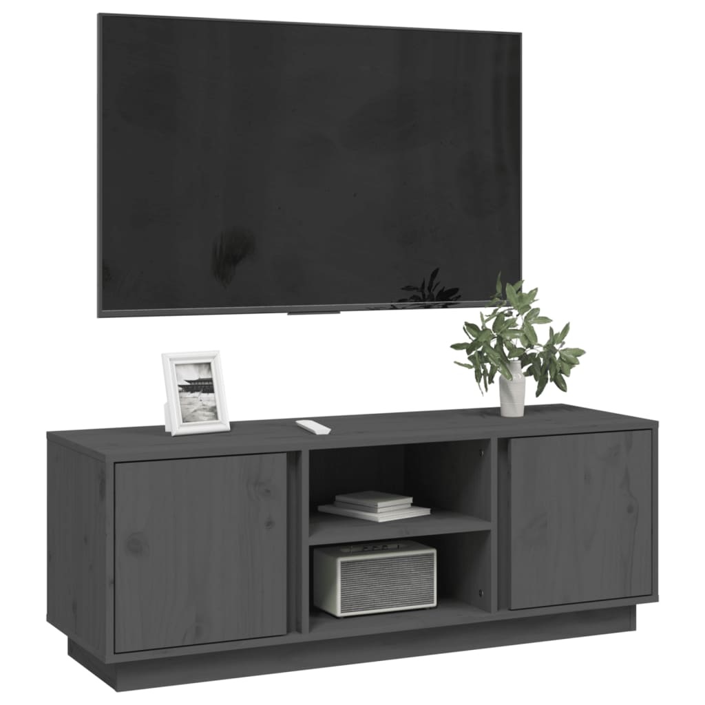 VidaXL Tv-meubel 110x35x40,5 cm massief grenenhout grijs