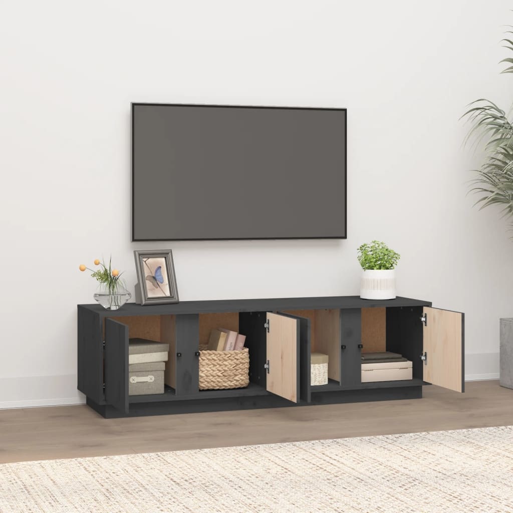 VidaXL Tv-meubel 140x40x40 cm massief grenenhout grijs
