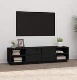 VidaXL Tv-meubel 156x40x40 cm massief grenenhout zwart