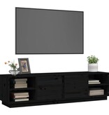 VidaXL Tv-meubel 156x40x40 cm massief grenenhout zwart