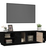 VidaXL Tv-meubel 156x40x40 cm massief grenenhout zwart