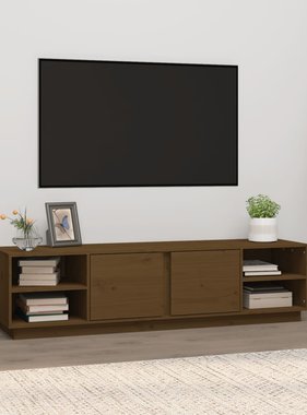 VidaXL Tv-meubel 156x40x40 cm massief grenenhout honingbruin