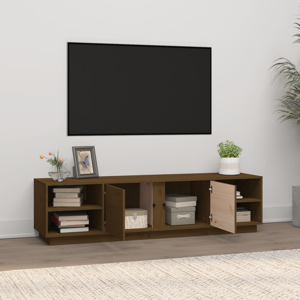 VidaXL Tv-meubel 156x40x40 cm massief grenenhout honingbruin