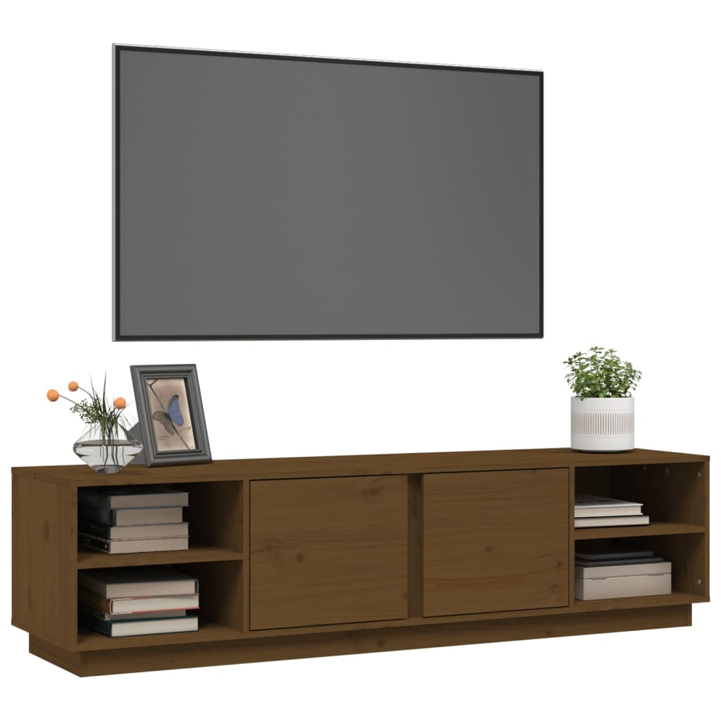 VidaXL Tv-meubel 156x40x40 cm massief grenenhout honingbruin