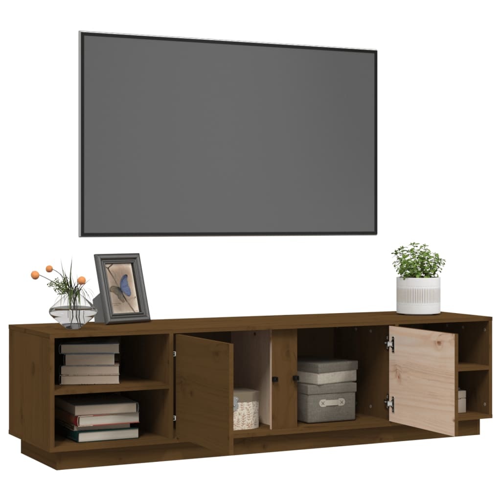 VidaXL Tv-meubel 156x40x40 cm massief grenenhout honingbruin