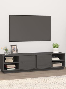 VidaXL Tv-meubel 156x40x40 cm massief grenenhout grijs