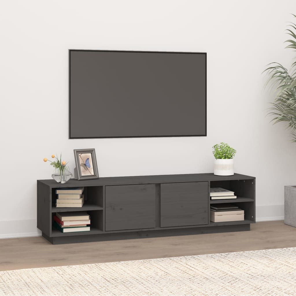 VidaXL Tv-meubel 156x40x40 cm massief grenenhout grijs